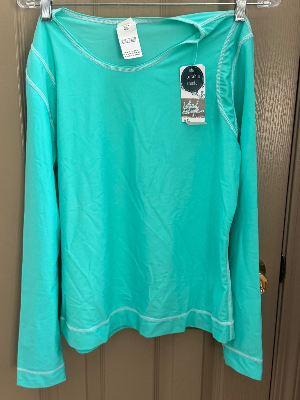 NWT Island Escape portable shade swim surf rash guard shirt cover up sz L